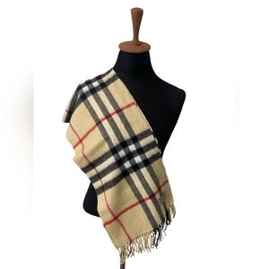 Burberry Beige Checkered Scarf